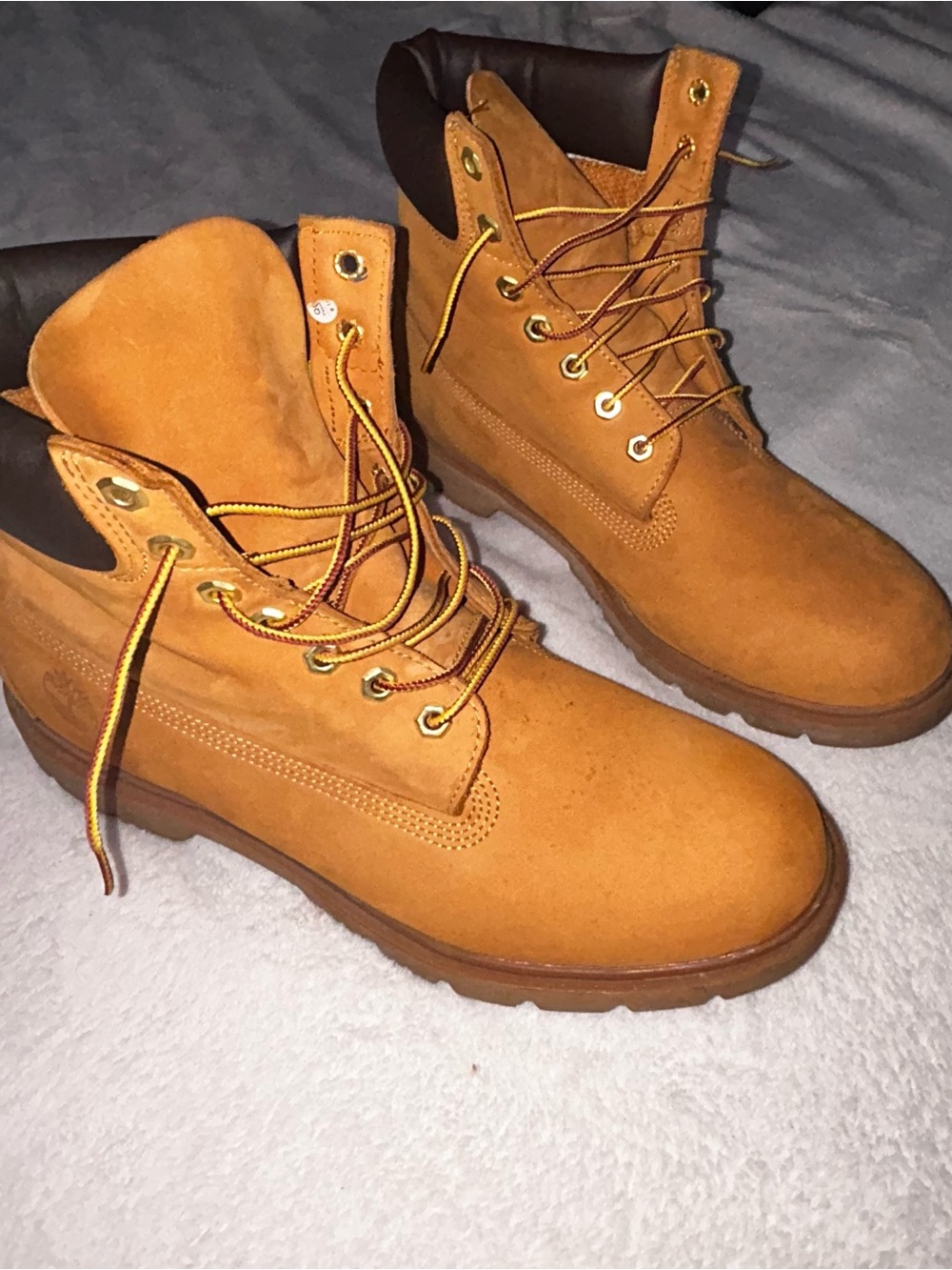 Timberland Wheat Nubuck Work Boots with Brown Collar - Picture 3 of 14